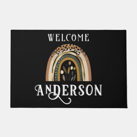 Herfst Rainbow Familienaam Welkom Mat (Voorkant)