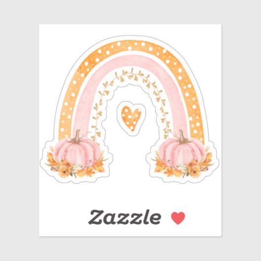 Herfst Rainbow & Pumpkins Vinyl Sticker (Vel)