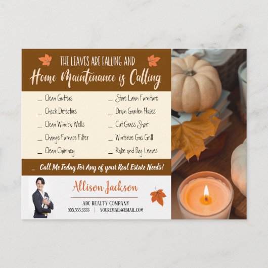 Herfst Realtor Marketing Briefkaart Mailer (Voorkant)