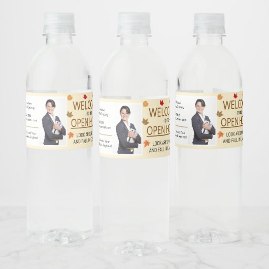 Herfst Realtor Water Fles Etiket (Flessen)