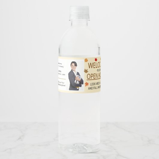 Herfst Realtor Water Fles Etiket (Voorkant)