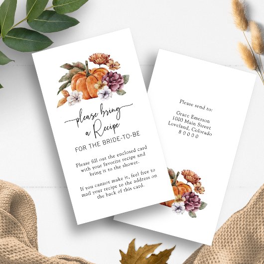 Herfst Recept Bruidsfeest Kaart