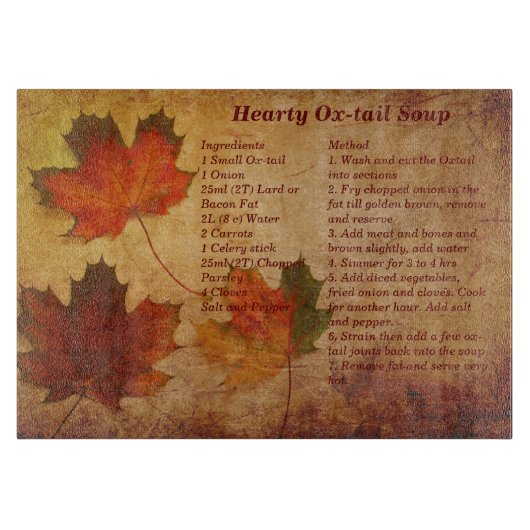 Herfst recept thema snijplank (Voorkant)