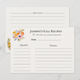 Herfst Receptkaart – Watercolor Keuken Aankondiging