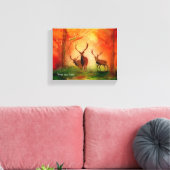 Herfst Red Deer Waterverf Stretched Canvas Print (Insitu (Woonkamer))