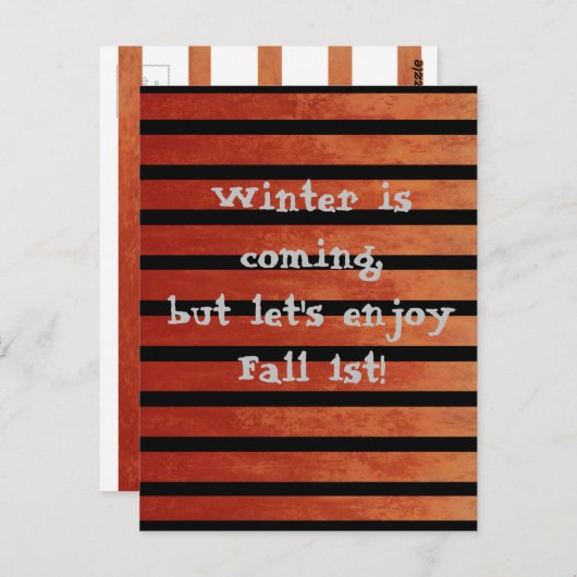 Herfst Red en Black Ombre Stripes Humoureus Briefk Briefkaart (Voorkant / Achterkant)