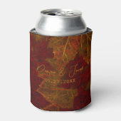 Herfst Red Gold Rustic Elegant Maple Leaves Blikjeskoeler (Blikje Voorkant)