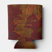 Herfst Red Gold Rustic Elegant Maple Leaves Blikjeskoeler (Achterkant)