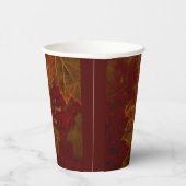 Herfst Red Gold Rustic Elegant Maple Leaves Papieren Bekers (Rechts)