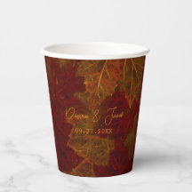 Herfst Red Gold Rustic Elegant Maple Leaves