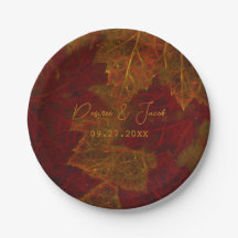 Herfst Red Gold Rustic Elegant Maple Leaves