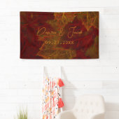Herfst Red Gold Rustic Elegant Maple Leaves Spandoek (Insitu)