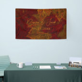 Herfst Red Gold Rustic Elegant Maple Leaves Spandoek (Beurs)