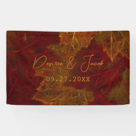 Herfst Red Gold Rustic Elegant Maple Leaves Spandoek