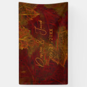 Herfst Red Gold Rustic Elegant Maple Leaves Spandoek (Verticaal)