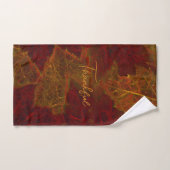 Herfst Red Gold Rustic Elegant Maple lekt gelukkig Bad Handdoek (Handdoek)