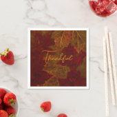 Herfst Red Gold Rustic Elegant Maple lekt gelukkig Servet (Insitu)