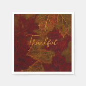 Herfst Red Gold Rustic Elegant Maple lekt gelukkig Servet (Voorkant)