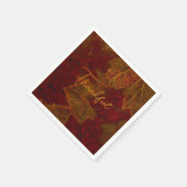 Herfst Red Gold Rustic Elegant Maple lekt gelukkig Servet (Hoek)