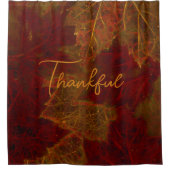 Herfst Red Gold Rustic Elegant Maple lekt Thankfu Douchegordijn (Voorkant)