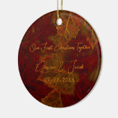 Herfst Red Gold Rustic Elegant verliest Kerstmis Keramisch Ornament (Links)