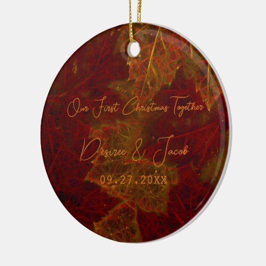Herfst Red Gold Rustic Elegant verliest Kerstmis Keramisch Ornament (Links)