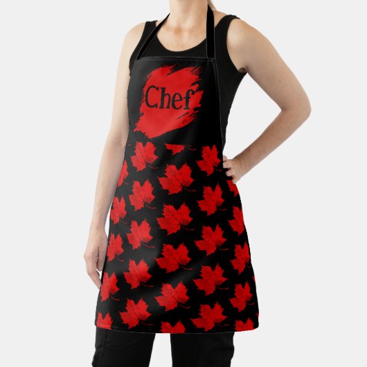 Herfst Red Leaves All-Over Print Chef Schort (Insitu)