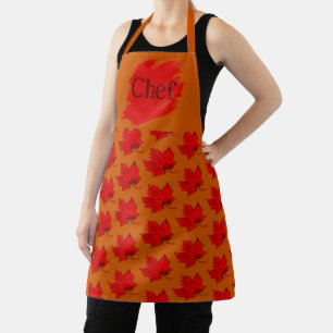 Herfst Red Leaves All-Over Print Chef Schort