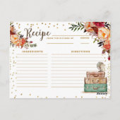 Herfst Red Marsala Reis Thlee Recipe Card Briefkaart (Achterkant)