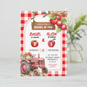 Herfst Red Plaid Apple Verjaardag Kaart (Staand voorkant)