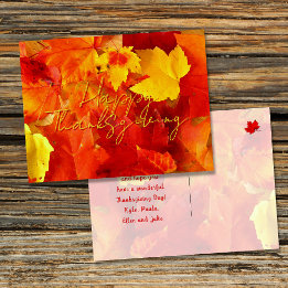 Herfst Red verlaat Happy Thanksgiving Briefkaart