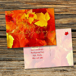Herfst Red verlaat Happy Thanksgiving Briefkaart