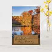 Herfst reflecteert op een Pond Thanksgiving Birthd Kaart (Gele Bloem)