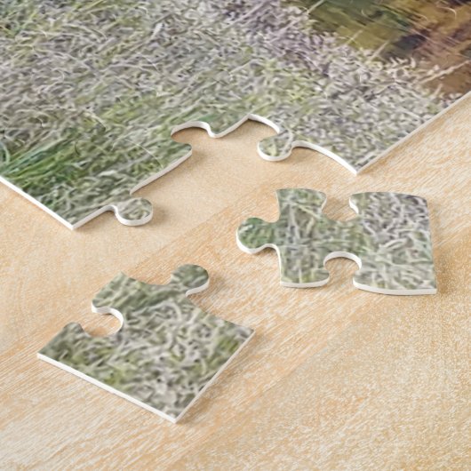 Herfst reflectie op het meer legpuzzel (Zijkant)