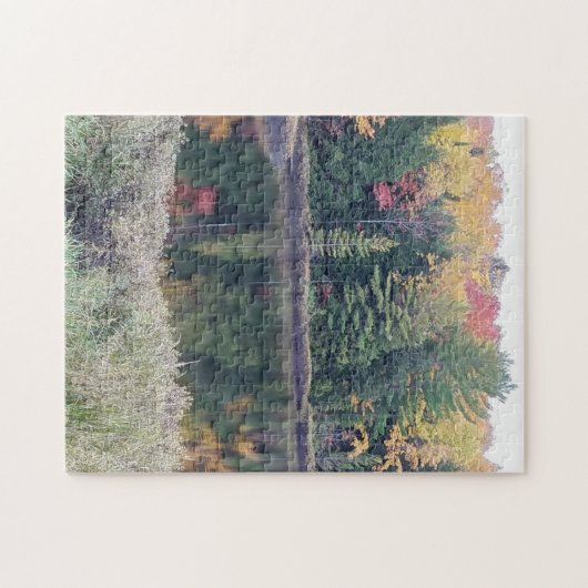 Herfst reflectie op het meer legpuzzel (Horizontaal)