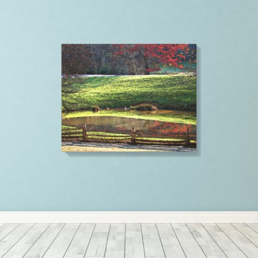 Herfst Reflecties canvas Afdruk (Insitu (Houten vloer))