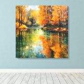 Herfst Reflecties Fine Art Canvas Afdruk (Insitu (Houten vloer))
