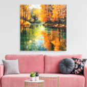 Herfst Reflecties Fine Art Canvas Afdruk (Insitu (Woonkamer))