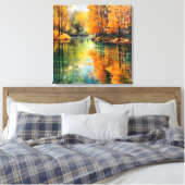 Herfst Reflecties Fine Art Canvas Afdruk (Insitu (Slaapkamer))