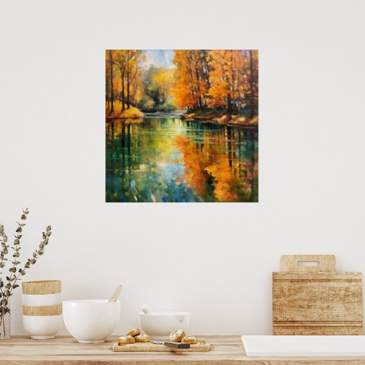 Herfst Reflecties Fine Art Poster (Keuken)