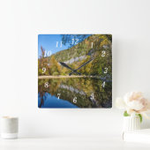 Herfst reflecties op Buffalo National River Clock Vierkante Klok (Huis)