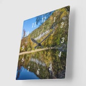 Herfst reflecties op Buffalo National River Clock Vierkante Klok (Hoek)