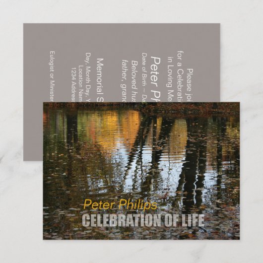 Herfst Reflecties Viering van het Leven Uitnodigin Kaart (Voorkant / Achterkant)