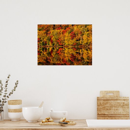 Herfst Reflection op Russell Pond | New Hampshire Poster (Keuken)