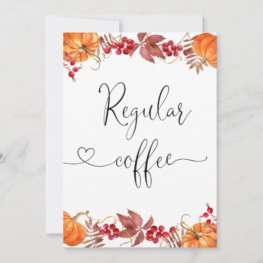 Herfst Regelmatige koffiekaart Kaart (Voorkant)