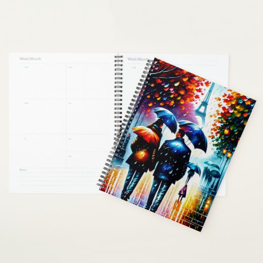 Herfst Regen Eiffeltoren Parijs Frankrijk Planner (Display)