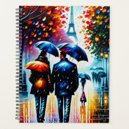 Herfst Regen Eiffeltoren Parijs Frankrijk Planner