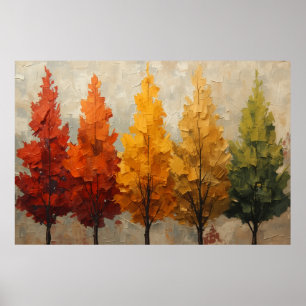 Herfst Regenboog Bomen Paletmes Kunst Poster