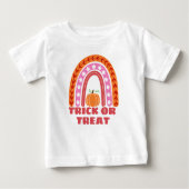 Herfst regenboog met pompoen Halloween Baby T-Sh (Voorkant)