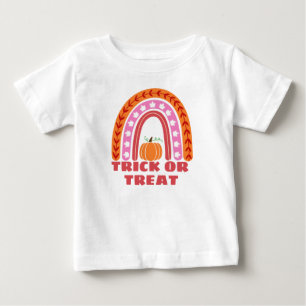 Herfst regenboog met pompoen Halloween Baby T-Sh